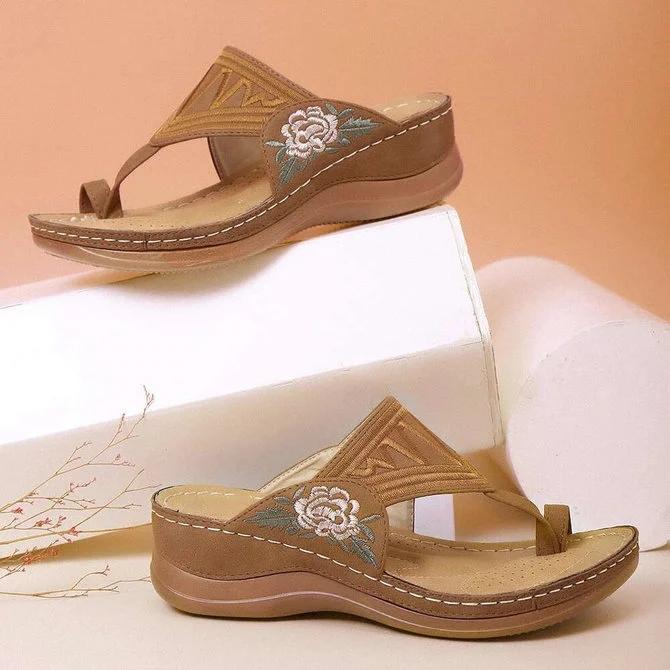 Pu Embroidery Summer Sandals