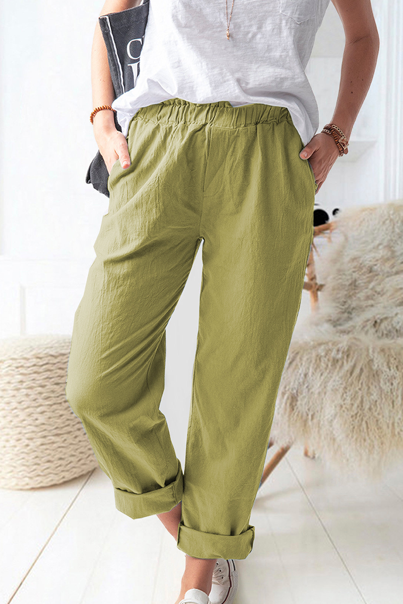 Casual Solid Basic Straight Solid Color Bottoms