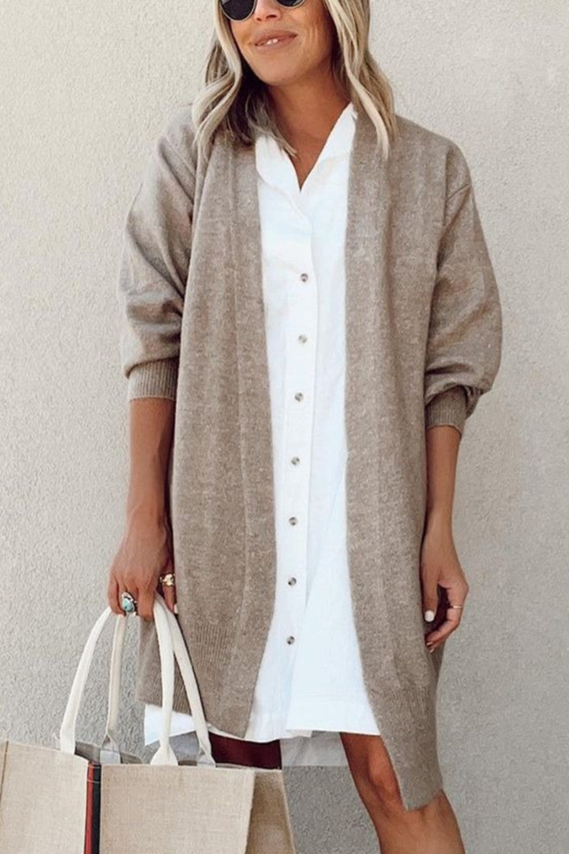 Fashion Street Casual Solid Color Cardigan