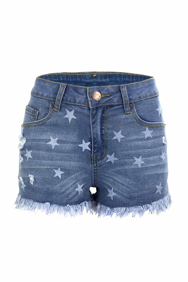 Cute Star Denim Shorts