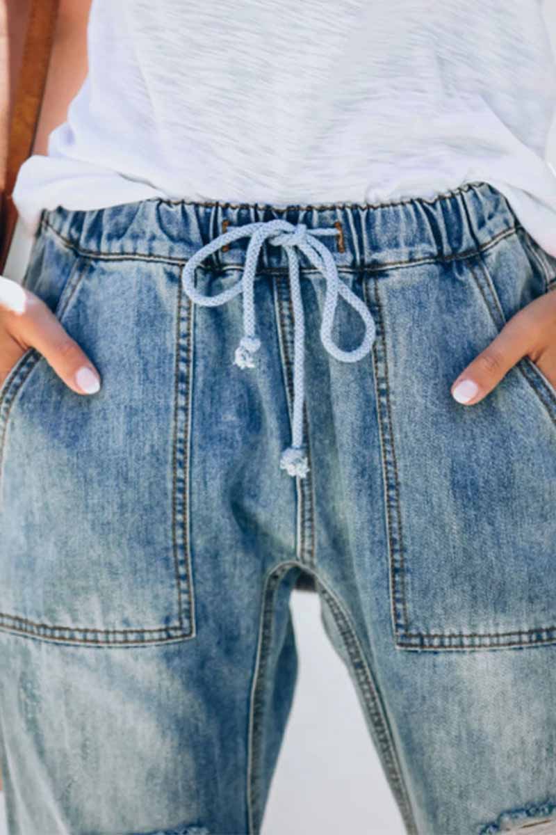 Cotton Pocketed Denim Bottoms