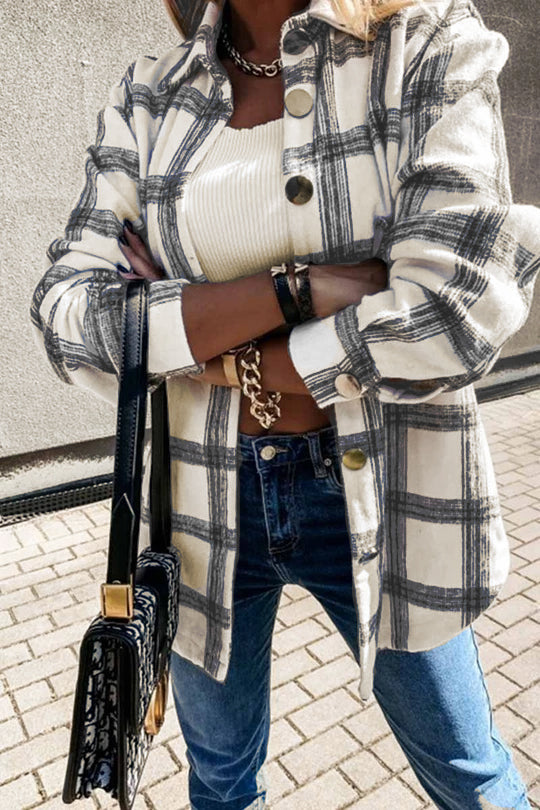 Loose Retro Plaid Coat(3 Colors)