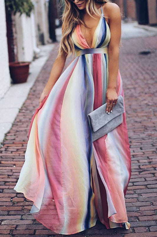 Sling Bohemian Print Maxi Dress