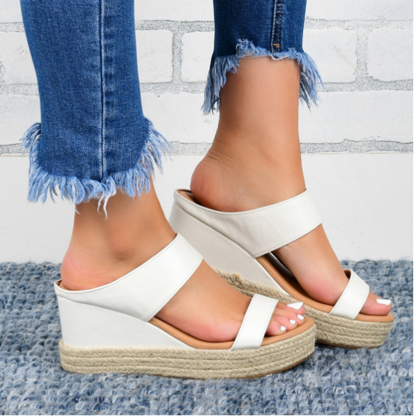 2020 New And Fashional Woman Slip-On Espadrille Wedge Sandals