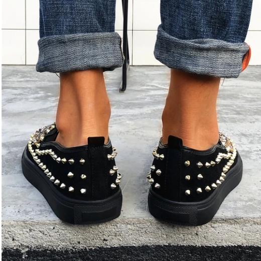 2020 New And Fashional Sneakers Women Daily Fashion Sequin Rivet Slip-on Loafers