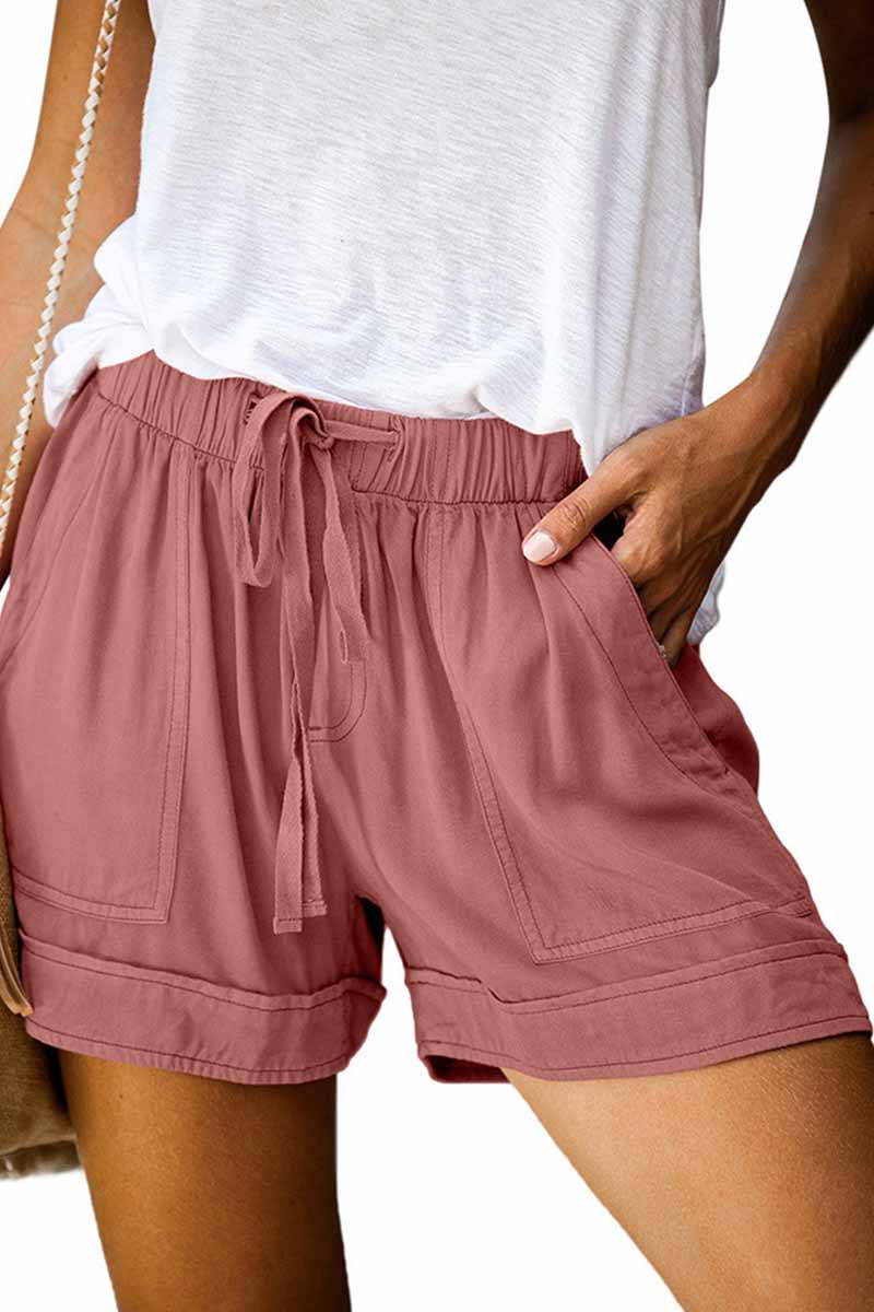 Elastic High Waist Adjustable Shorts