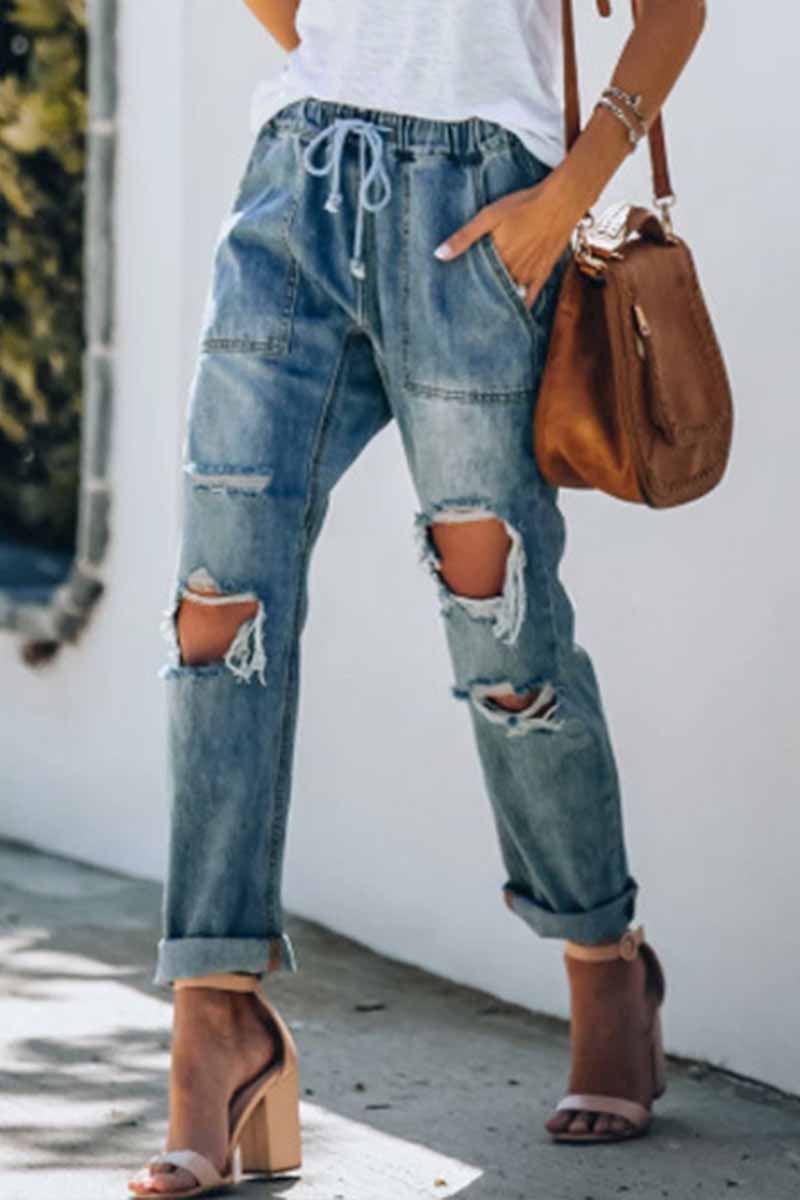 Cotton Pocketed Denim Bottoms