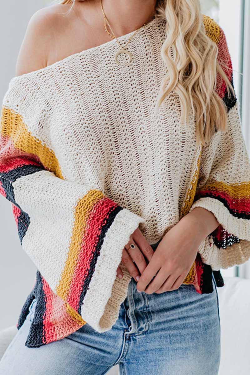 Stitched Knitted Rainbow Sweater