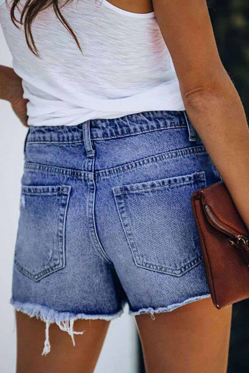 Ripped & Repaired Denim Skorts