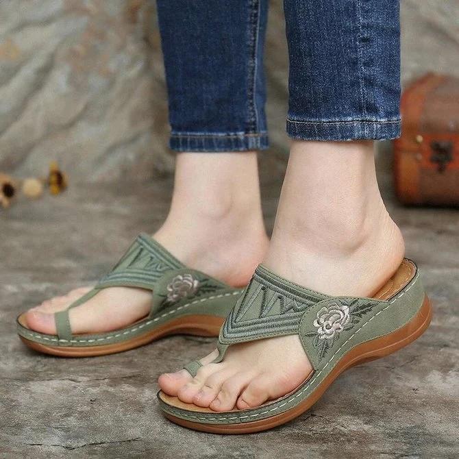 Pu Embroidery Summer Sandals