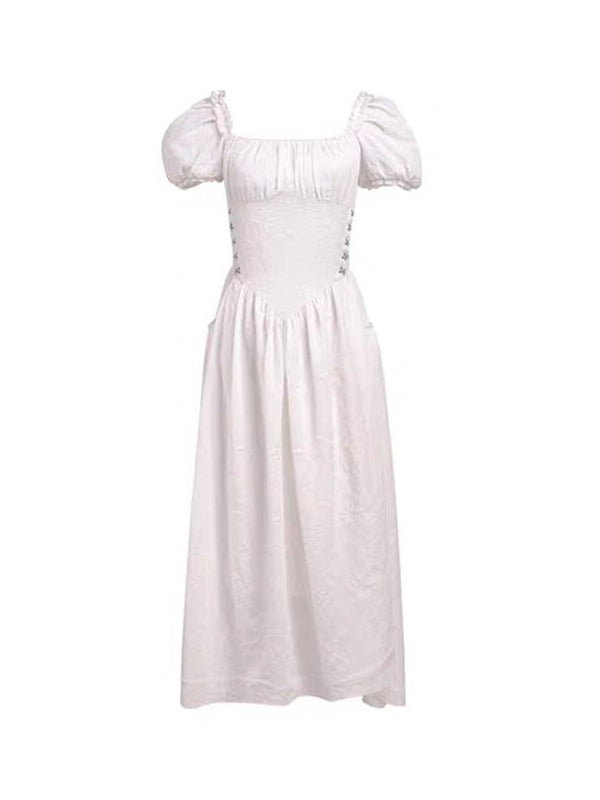 A Royal Princess Puff Sleeve Long Dress