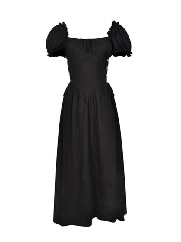 A Royal Princess Puff Sleeve Long Dress