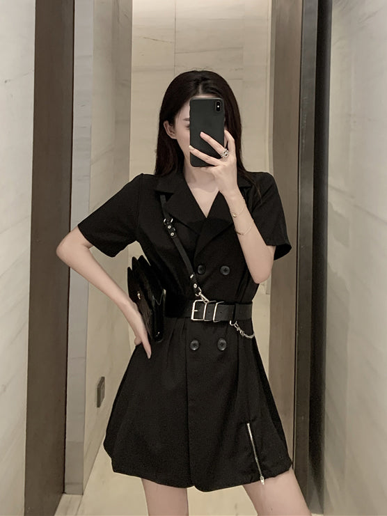 Cool Dark Belted Dress