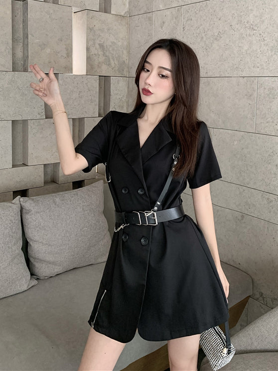 Cool Dark Belted Dress