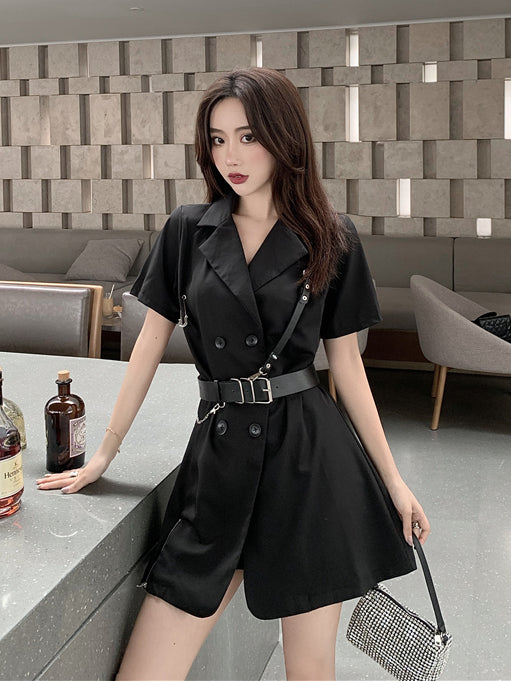 Cool Dark Belted Dress