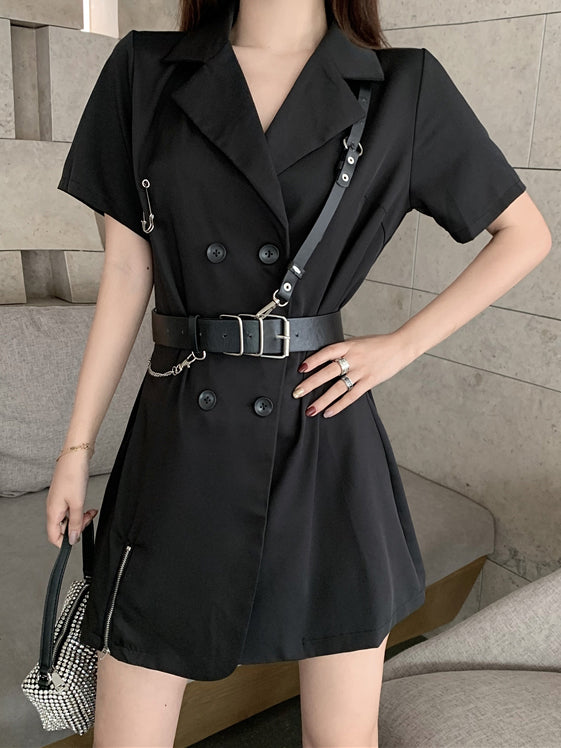 Cool Dark Belted Dress