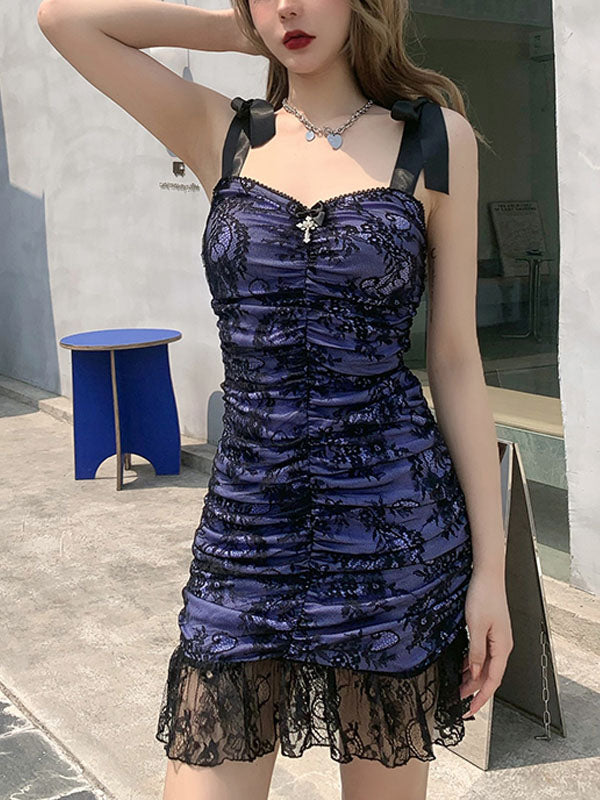 Purple Lace Mini Dress