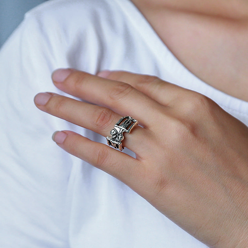 Halloween Ring Human Skull Skeleton Ring