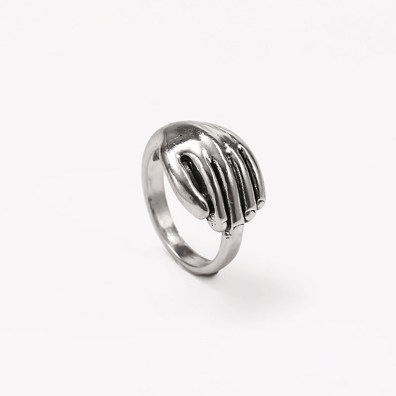 Individually Small Design Silver Plated Palm Ring