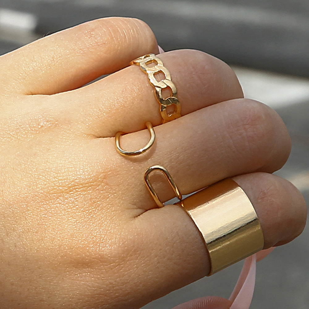 The Trend Of Three-Piece Color Ring Refers To The Niche Cold Wind Joker Ring Factory.