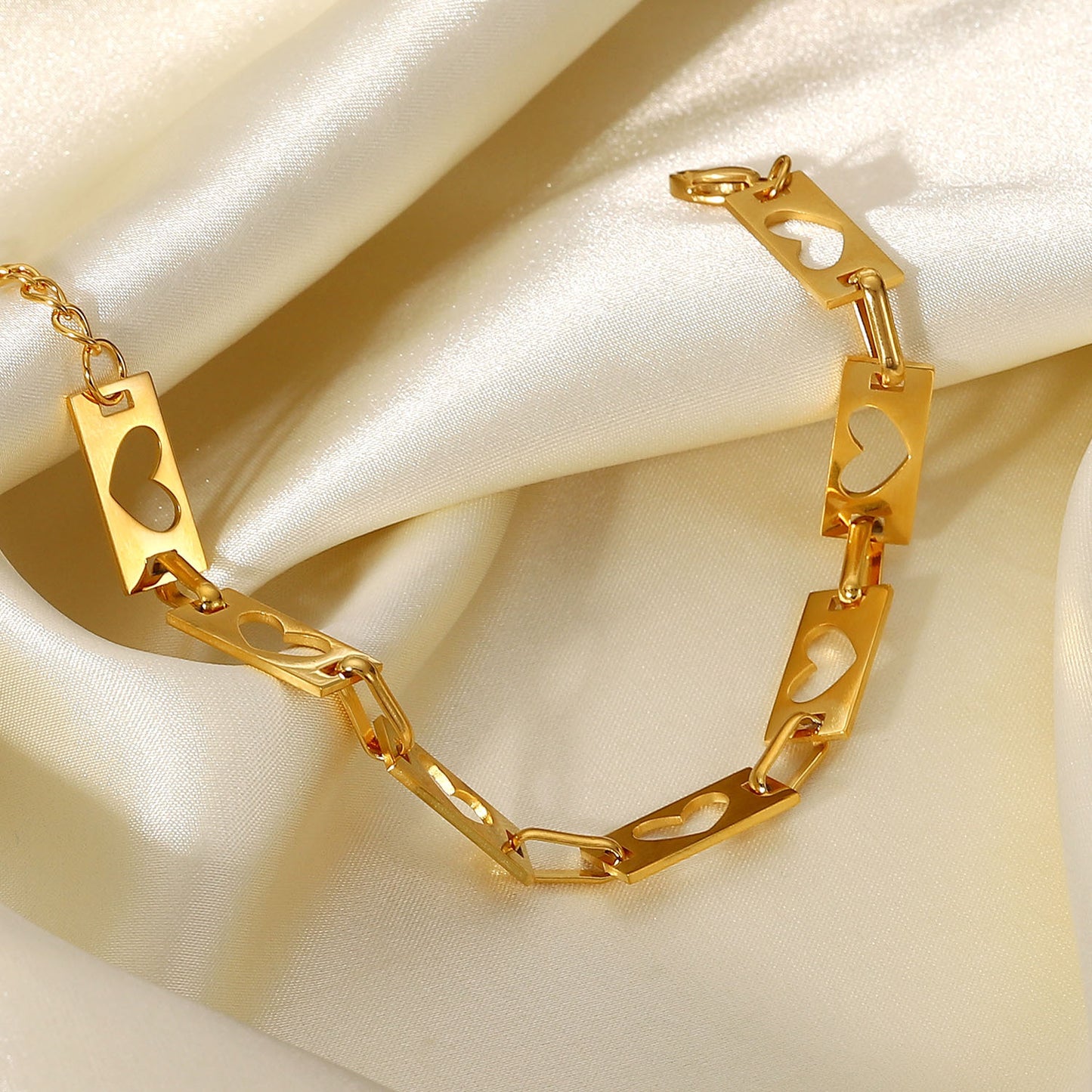 Stackable Heart Handmade Bracelet Hollow Heart Bracelet Jewelry