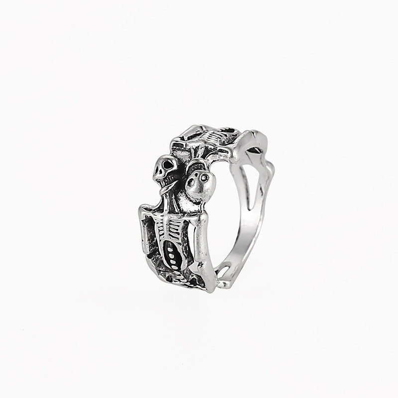 Halloween Ring Human Skull Skeleton Ring