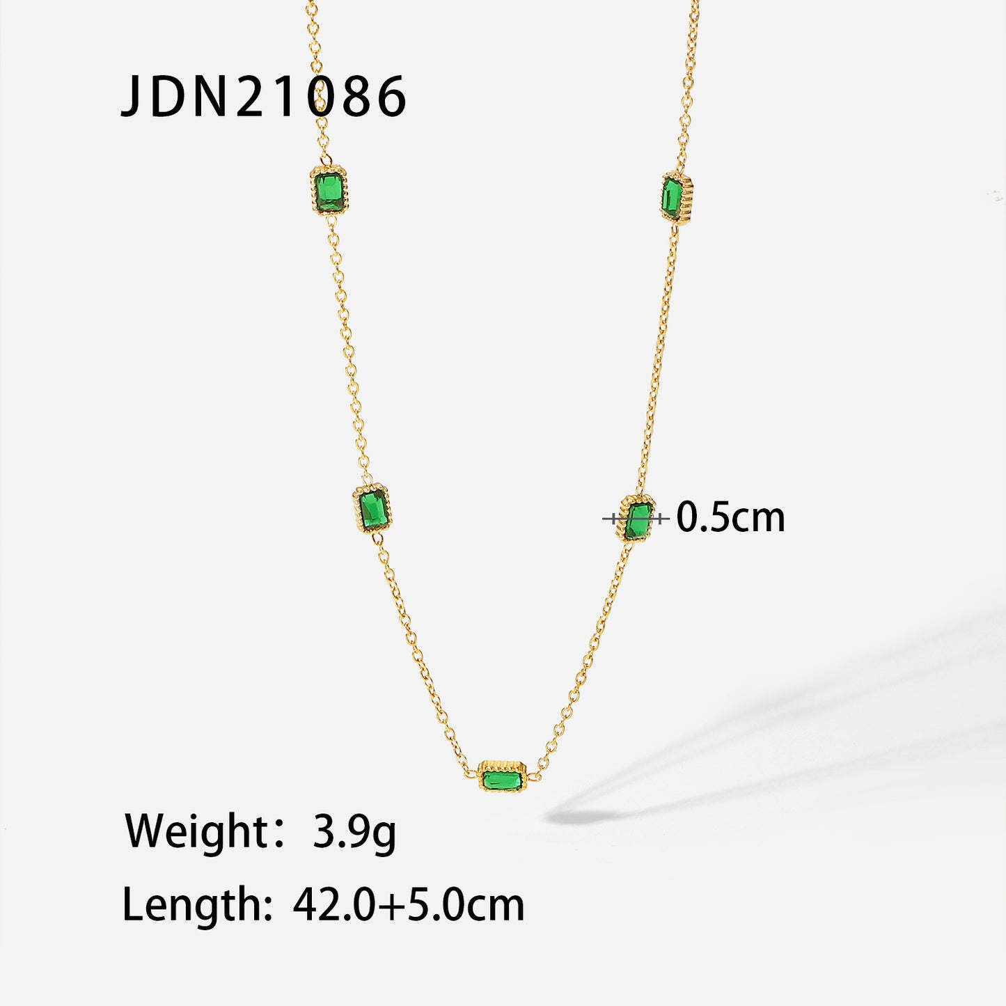 Green zircon necklace earrings bracelet ring