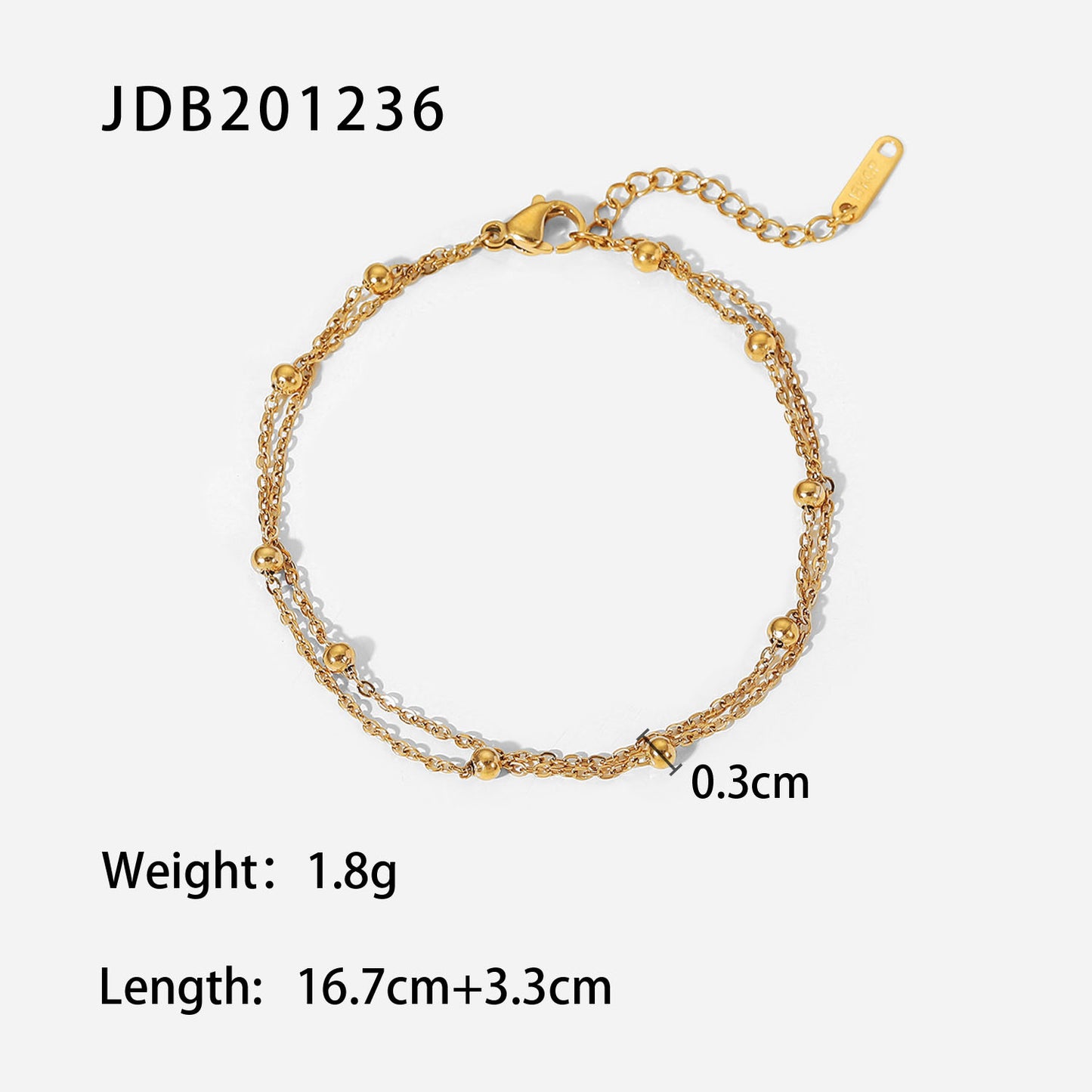Exquisite pearl bracelet PVD electroplating jewelry waterproof double layer bracelet