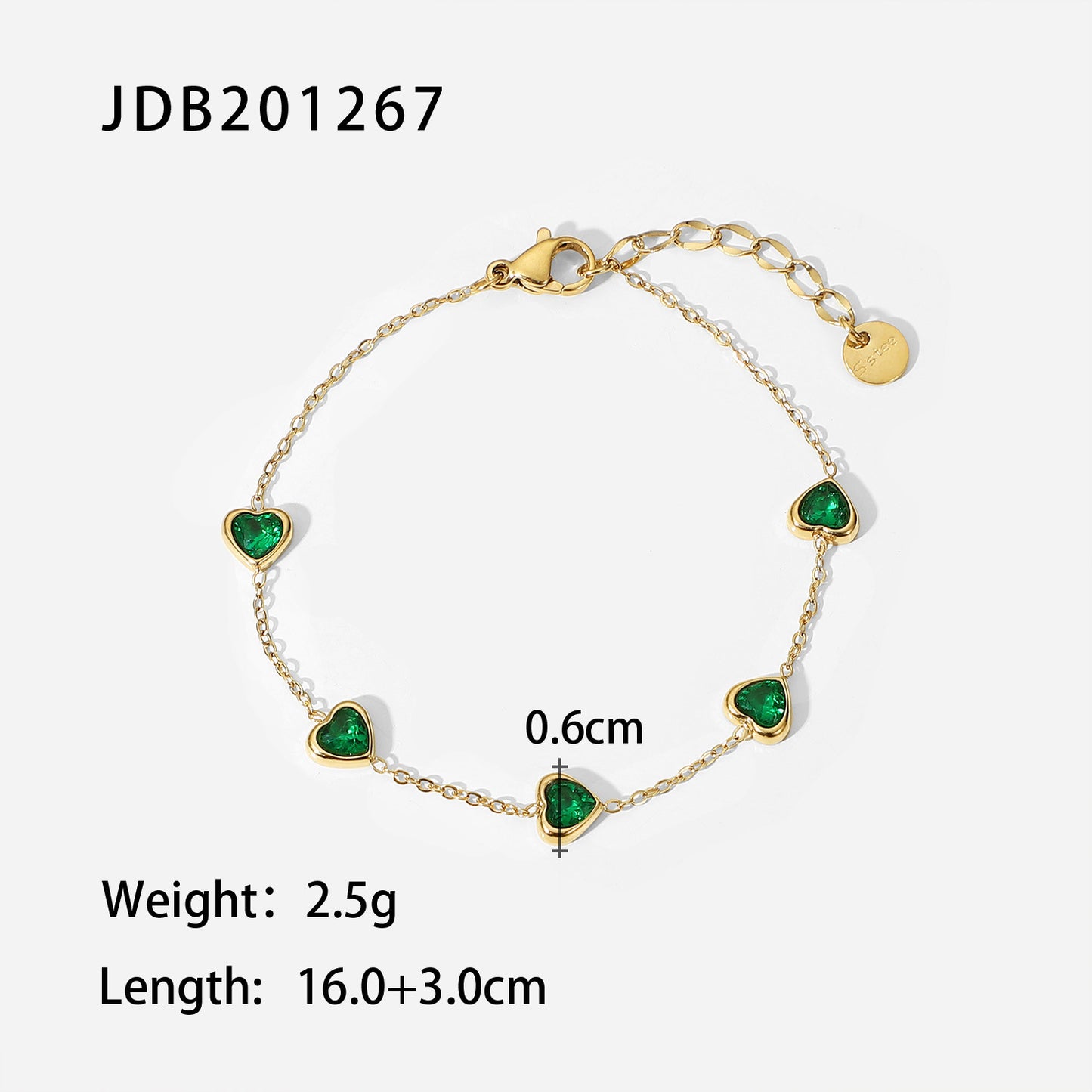 Green zircon necklace earrings bracelet ring