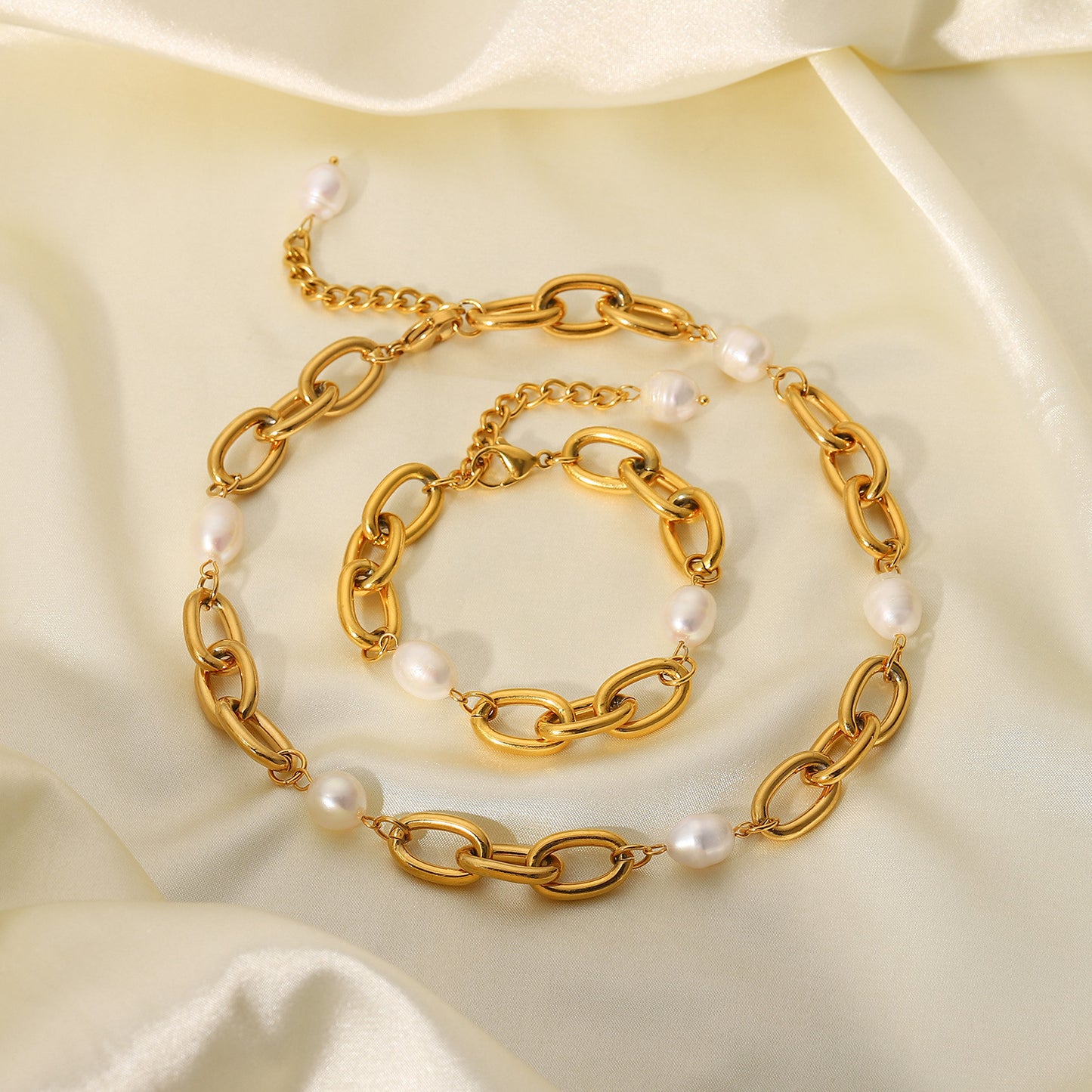 12mm wide oval chain buckle pearl bracelet pearl necklace necklace necklace