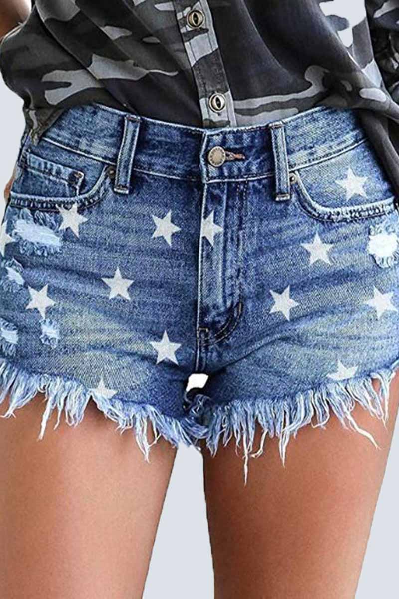 Cute Star Denim Shorts