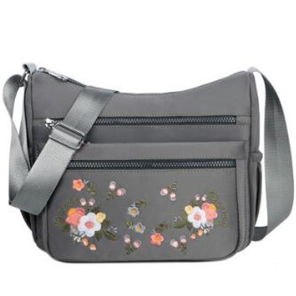 Luxury Embroidery Women Waterproof Nylon Crossbody Bags