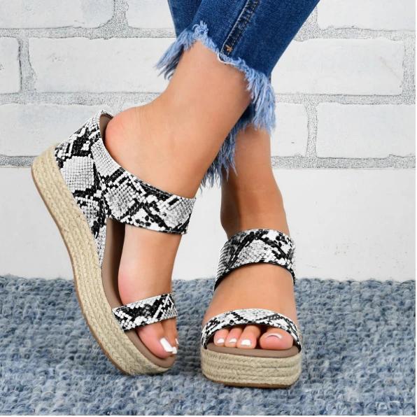 2020 New And Fashional Woman Slip-On Espadrille Wedge Sandals