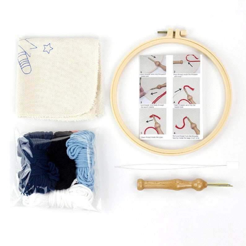 Punch Needle Full Kits for Beginner With Pattern Threader Fabric