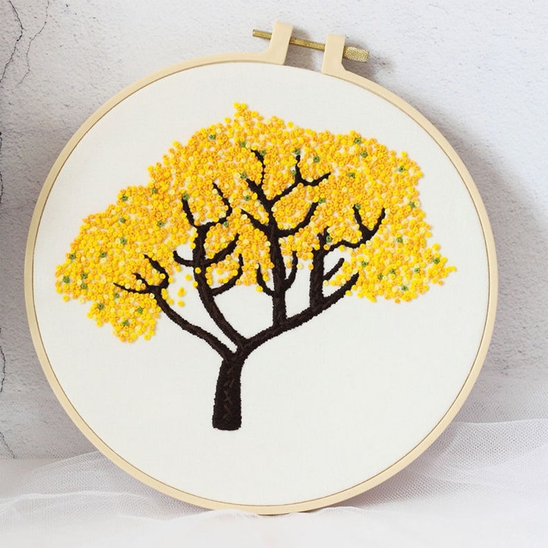 Embroidery Kit For Beginner | Maple , Cherry blossoms Embroidery Kit