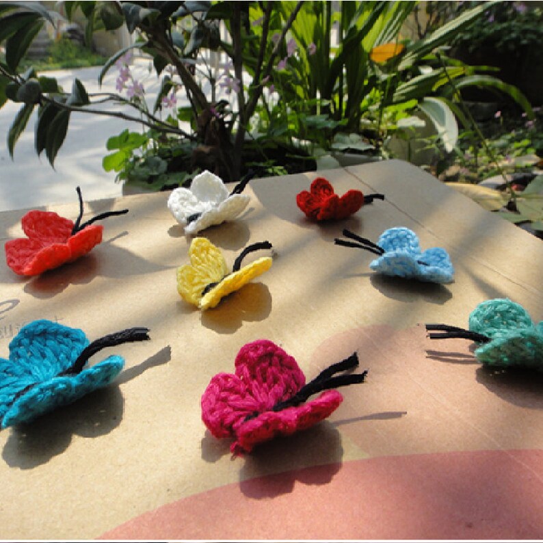 Crochet Butterfly, 100 x 3.5cm, Various Colours