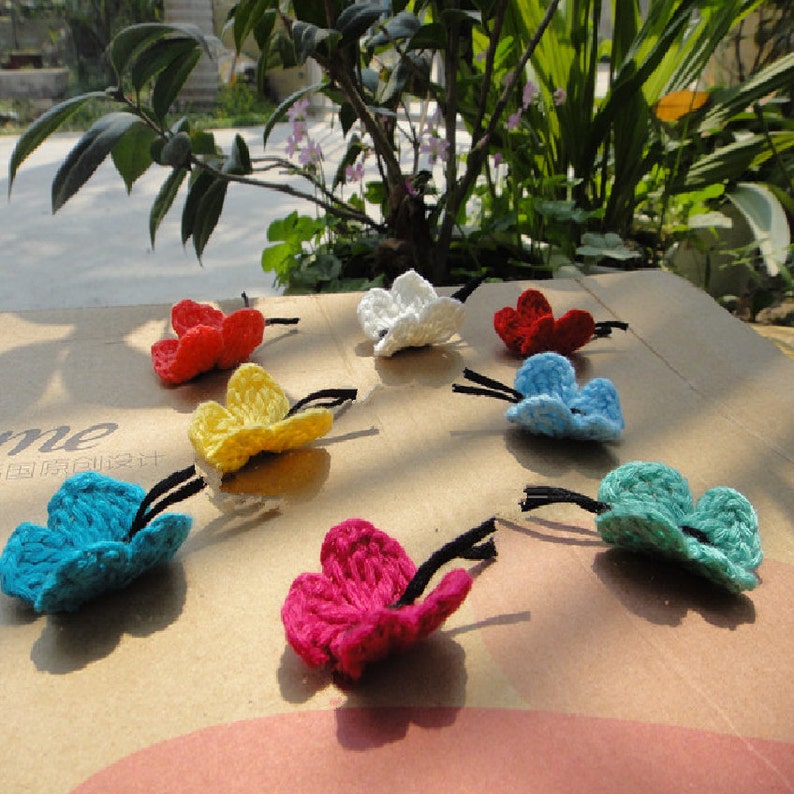 Crochet Butterfly, 100 x 3.5cm, Various Colours