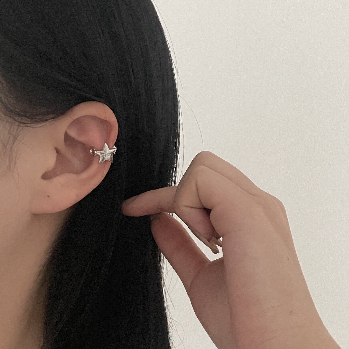 Silver Star Ear Bone Clip