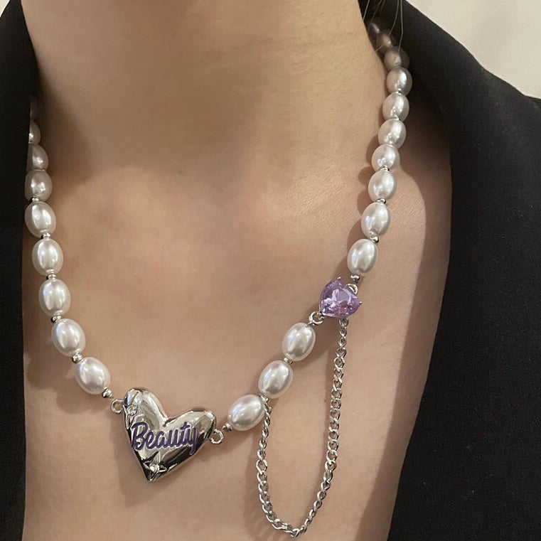 Baroque Pearl Heart Necklace