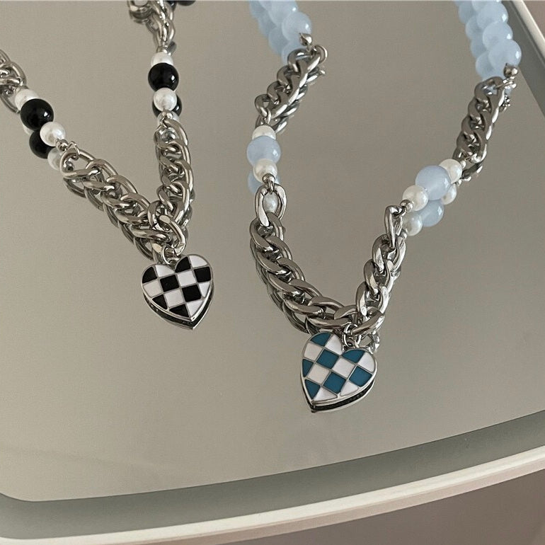 Checkerboard Joint Style Necklace