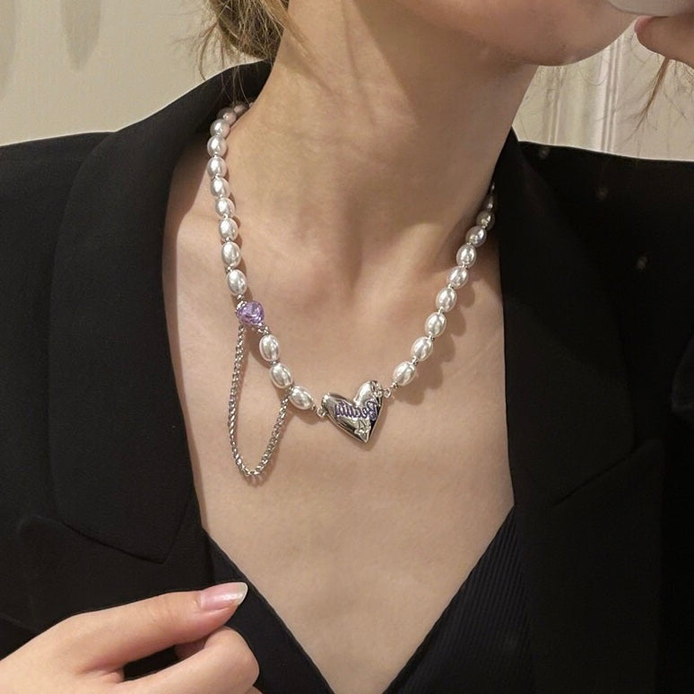 Baroque Pearl Heart Necklace