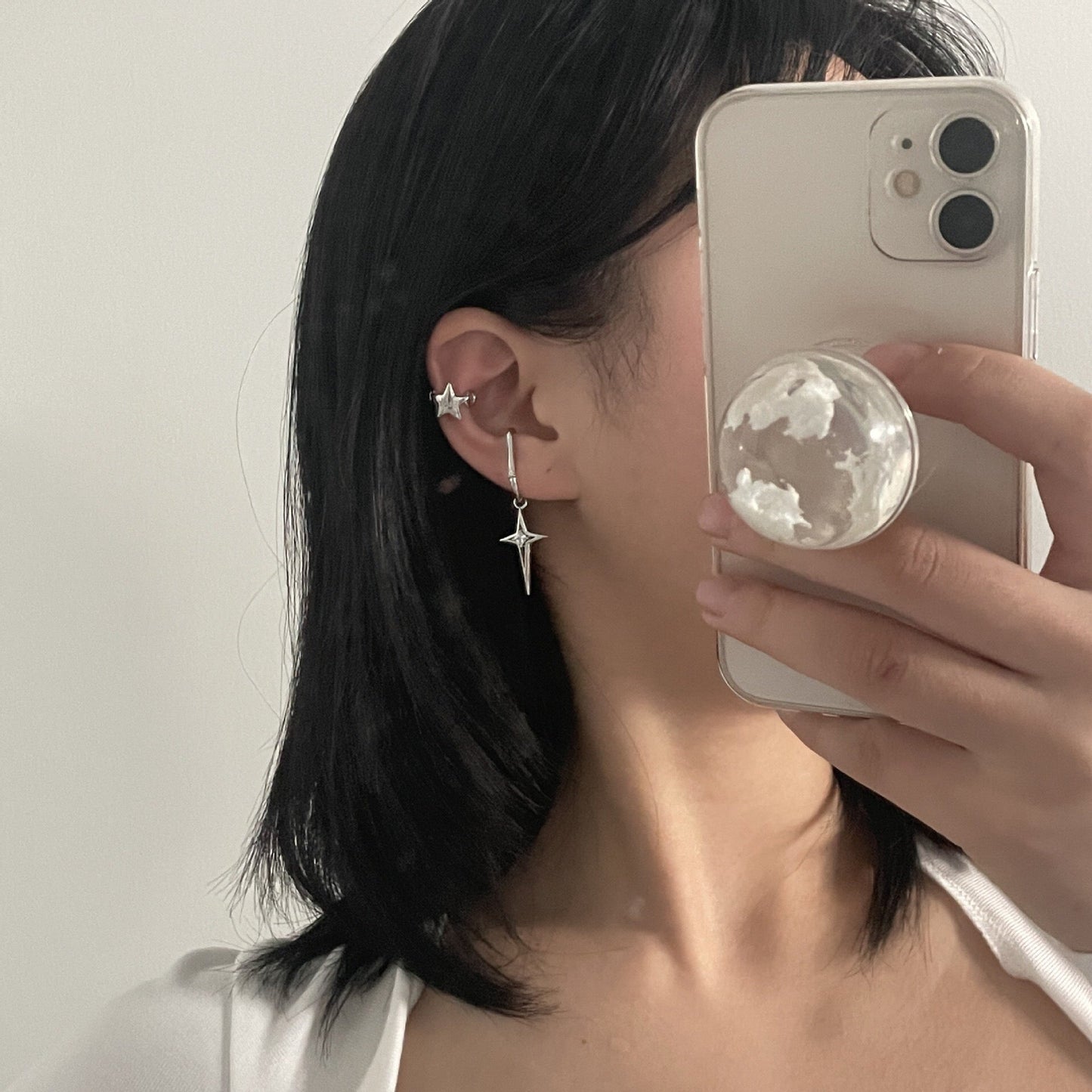 Silver Star Ear Bone Clip