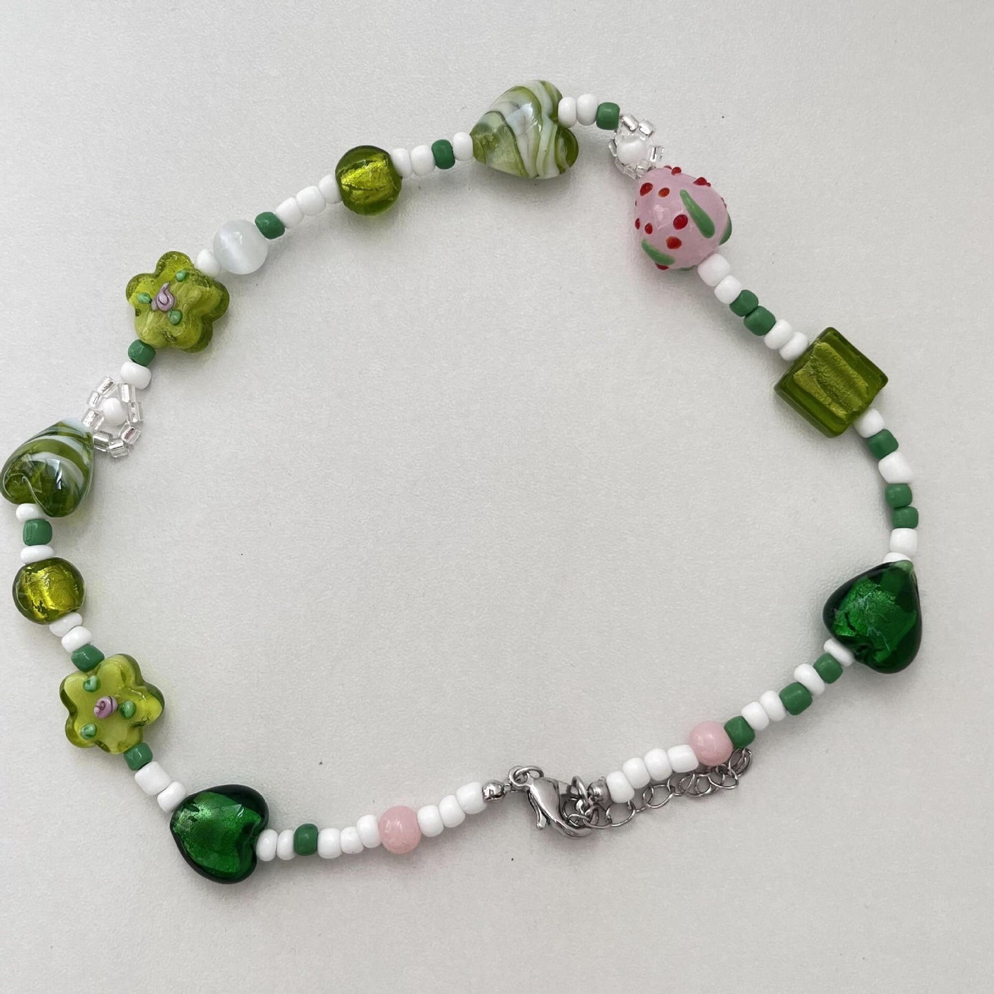 Summer Vibe Green Beaded Necklace