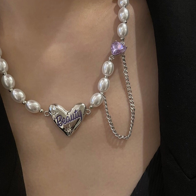 Baroque Pearl Heart Necklace