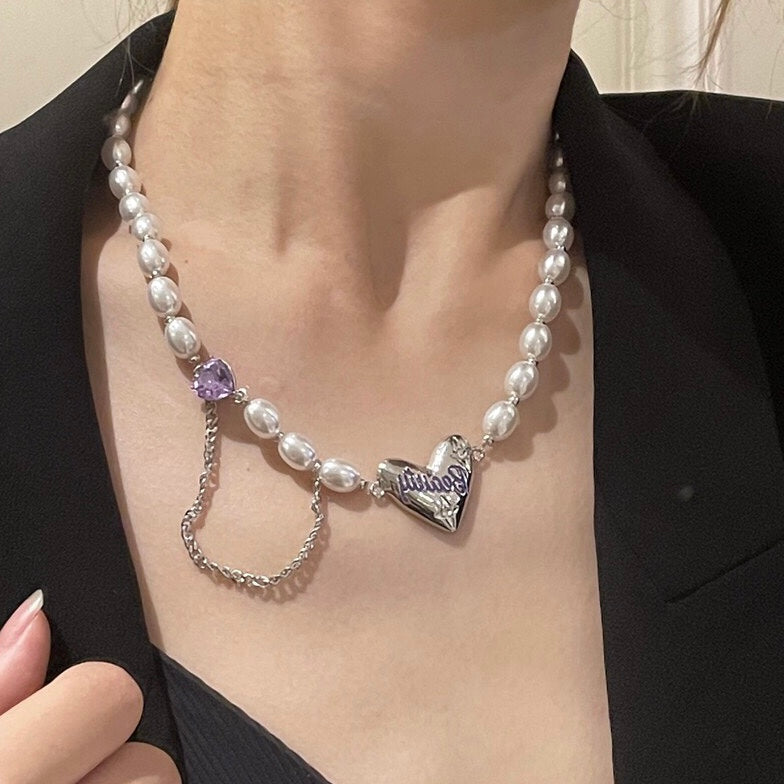 Baroque Pearl Heart Necklace