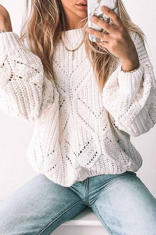 Loose Round Neck Knitted Sweater（5 colors）